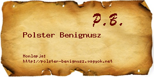 Polster Benignusz névjegykártya